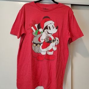 💥NEVER WORN💥 Disney Mickey Mouse Santa Shirt - Size L